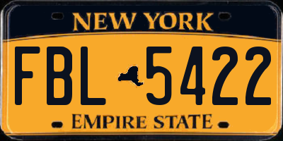 NY license plate FBL5422