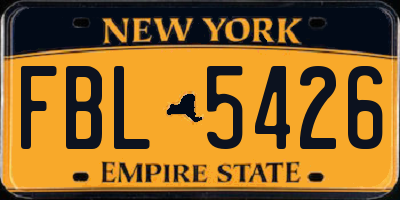 NY license plate FBL5426