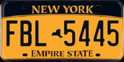 NY license plate FBL5445