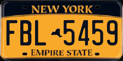 NY license plate FBL5459