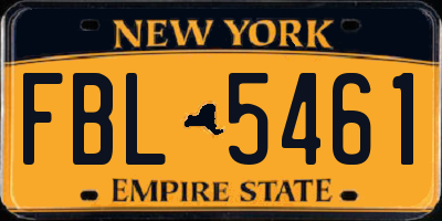 NY license plate FBL5461