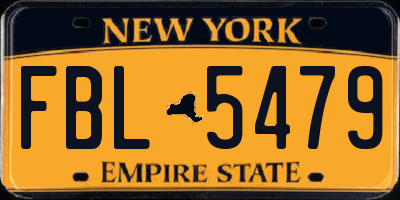 NY license plate FBL5479