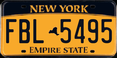 NY license plate FBL5495