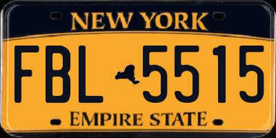 NY license plate FBL5515