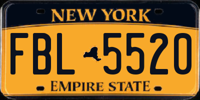 NY license plate FBL5520