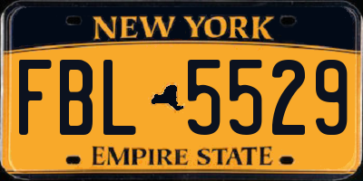 NY license plate FBL5529
