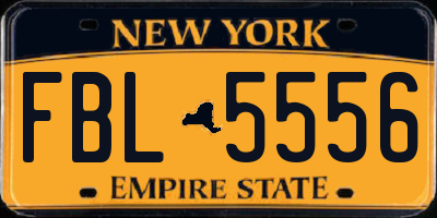 NY license plate FBL5556