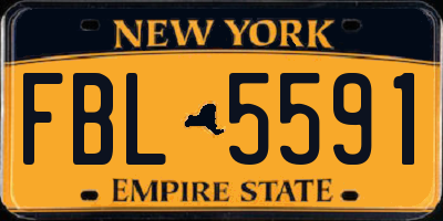 NY license plate FBL5591