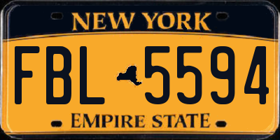 NY license plate FBL5594
