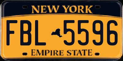 NY license plate FBL5596