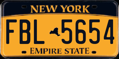NY license plate FBL5654