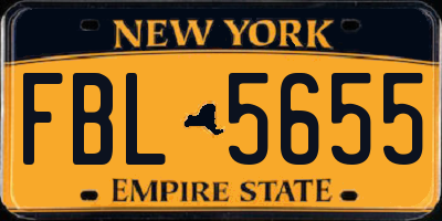 NY license plate FBL5655