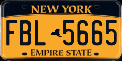 NY license plate FBL5665