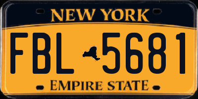 NY license plate FBL5681
