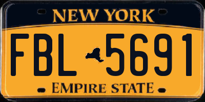 NY license plate FBL5691