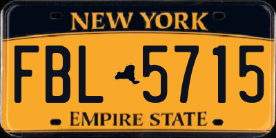 NY license plate FBL5715
