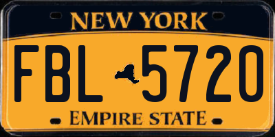 NY license plate FBL5720