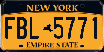 NY license plate FBL5771