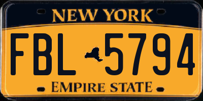 NY license plate FBL5794