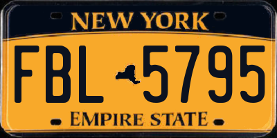 NY license plate FBL5795