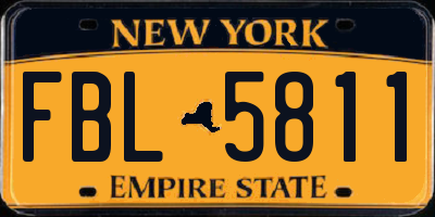 NY license plate FBL5811