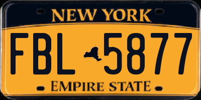 NY license plate FBL5877