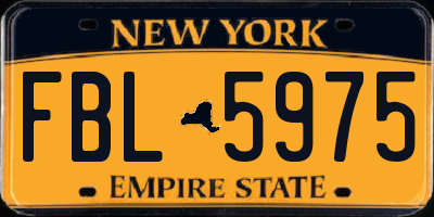 NY license plate FBL5975