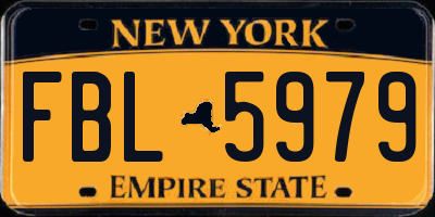 NY license plate FBL5979