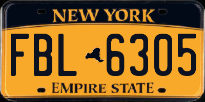 NY license plate FBL6305