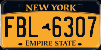 NY license plate FBL6307