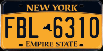 NY license plate FBL6310