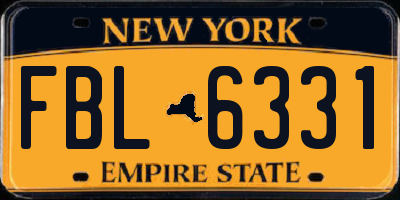 NY license plate FBL6331