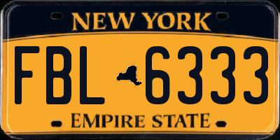 NY license plate FBL6333