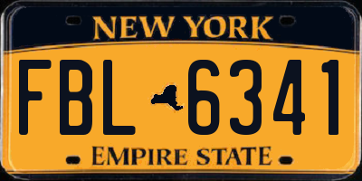 NY license plate FBL6341