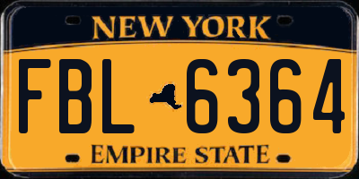 NY license plate FBL6364