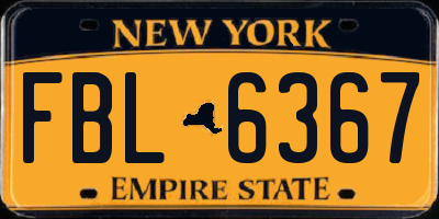 NY license plate FBL6367