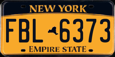 NY license plate FBL6373