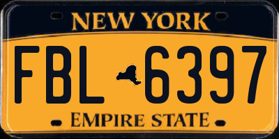 NY license plate FBL6397