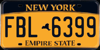 NY license plate FBL6399