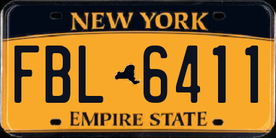 NY license plate FBL6411