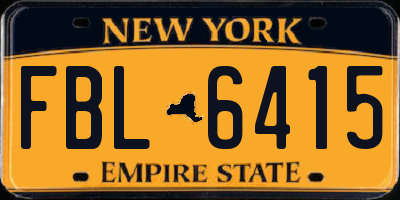 NY license plate FBL6415