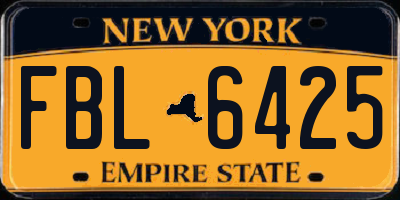 NY license plate FBL6425