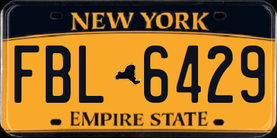 NY license plate FBL6429