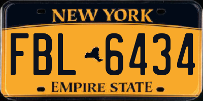 NY license plate FBL6434