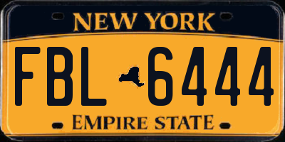 NY license plate FBL6444