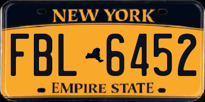 NY license plate FBL6452
