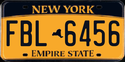 NY license plate FBL6456