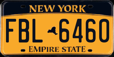 NY license plate FBL6460