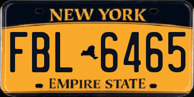NY license plate FBL6465