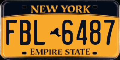 NY license plate FBL6487